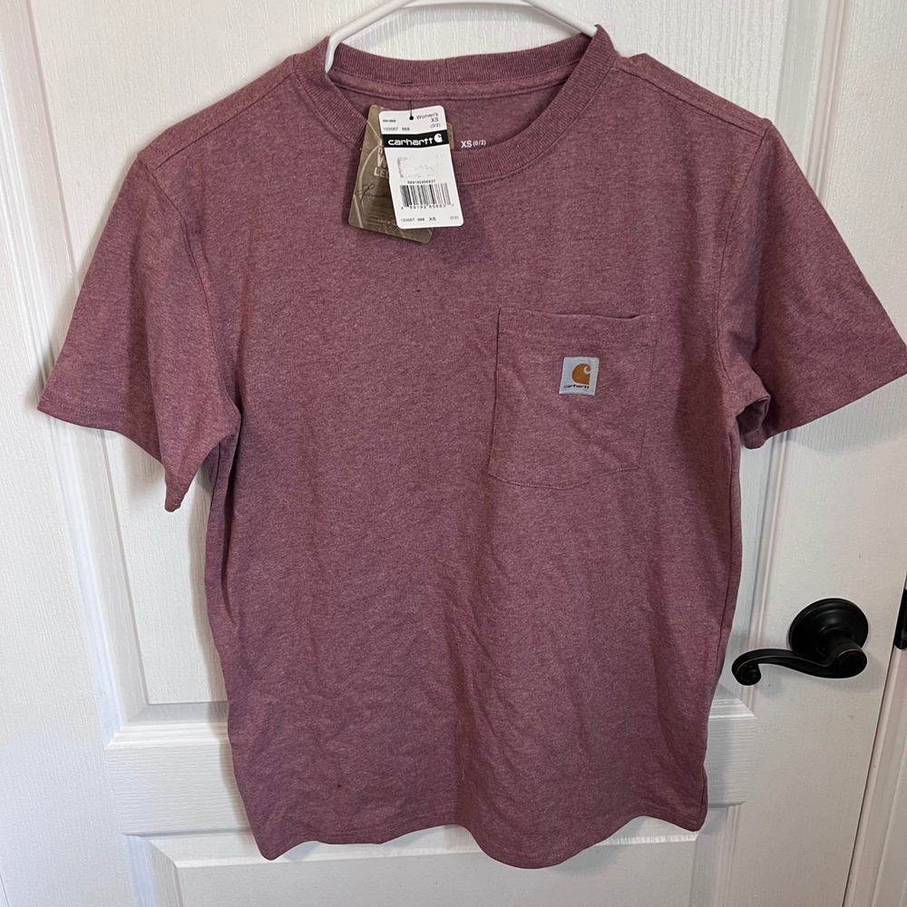 Carhartt Womens Size XS Original Fit Pocket T-Shirt Mulberry Heather 103067 NWT